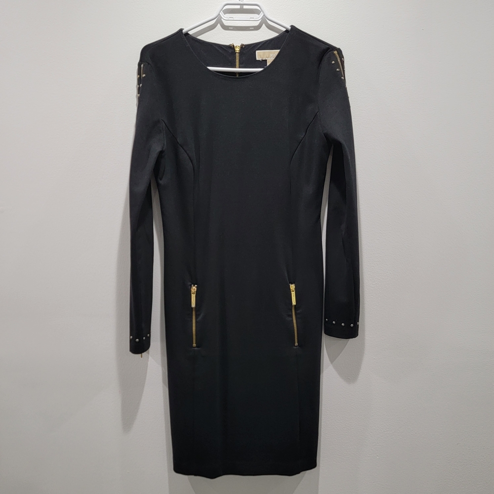 Michael Kors Elegant Black Long Sleeve Dress Size 4-6